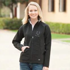 Women's Ultima Soft Shell Jacket -Equestrian Supplies Sales Store 19403 black emb