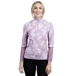 Kastel Signature 1/4 Zip Sun Shirt - Clearance! -Equestrian Supplies Sales Store 25122 lilacfloral 1
