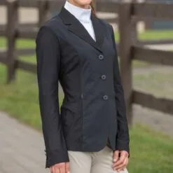 RJ Classics Harmony Grey Label Mesh Show Coat -Equestrian Supplies Sales Store 29091 black lifestyle