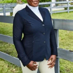 RJ Classics Harmony Grey Label Mesh Show Coat -Equestrian Supplies Sales Store 29091 navy l2