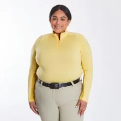 Piper SmartCore&trade; Long Sleeve ¼ Zip Sun Shirt- Clearance! -Equestrian Supplies Sales Store 29332 lemon 25379