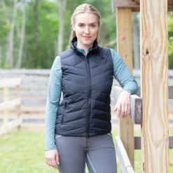 Piper Down Vest By SmartPak -Equestrian Supplies Sales Store 30464 black 25903 dustyteal onmodel 1