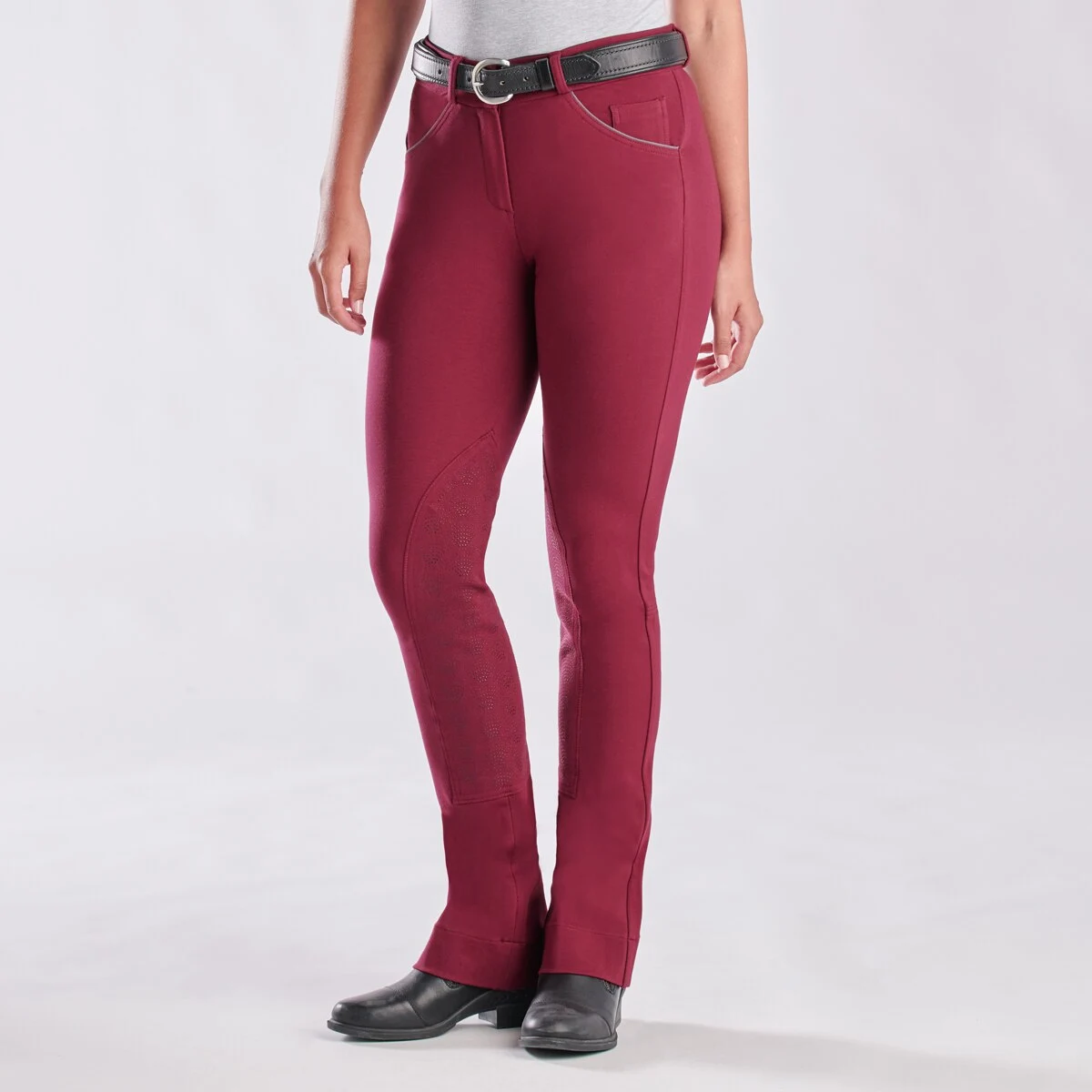 Piper Knit Mid-Rise Boot Cut Breeches By SmartPak - Knee Patch - Clearance! 4 Piper Knit Mid-Rise Boot Cut Breeches By SmartPak - Knee Patch - Clearance! - Image 2