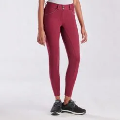 Piper Knit Mid-Rise Breeches By SmartPak - Full Seat - Clearance! -Equestrian Supplies Sales Store 31469 merlot charcoal 8609