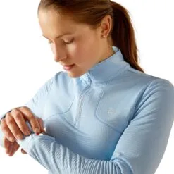 Ariat Gridwork 1/4 Zip Baselayer -Equestrian Supplies Sales Store 32207 cotedazure 4