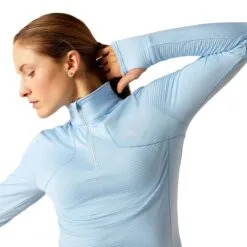 Ariat Gridwork 1/4 Zip Baselayer -Equestrian Supplies Sales Store 32207 cotedazure 5