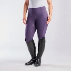 Kerrits Thermo Tech Full Leg Tight - Knee Patch - Clearance! -Equestrian Supplies Sales Store 32431 blackberry black 6280