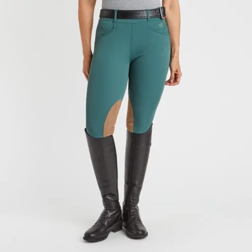 Hadley Mid-Rise Side Zip Breeches By SmartPak - Knee Patch - Clearance! -Equestrian Supplies Sales Store 33065 darkemerald 12023