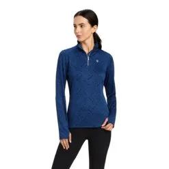 Ariat Prophecy 1/4 Zip Baselayer - Clearance! -Equestrian Supplies Sales Store 33405 estateblue 4