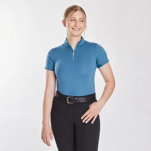 Hadley SunShield 1/4 Zip Short Sleeve By SmartPak - Clearance! -Equestrian Supplies Sales Store 33993 darkharborblue 1