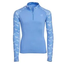 Piper SmartCore&trade; Block Print Long Sleeve Kids 1/4 Zip Sun Shirt By SmartPak - Clearance! -Equestrian Supplies Sales Store 34004 runninghorses 26437