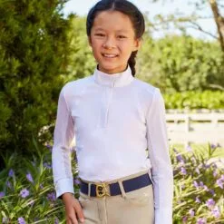 RJ Classics Maddie Jr Long Sleeve Show Shirt W/ 37.5 Temperature Regulating Technology - Clearance! -Equestrian Supplies Sales Store 34066 bluepaisleyfloral 4