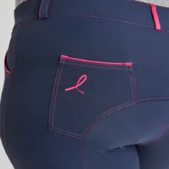 Piper Breast Cancer Awareness Evolution Breech By SmartPak - Knee Patch -Equestrian Supplies Sales Store 34406 34409 navypink 11411 copy